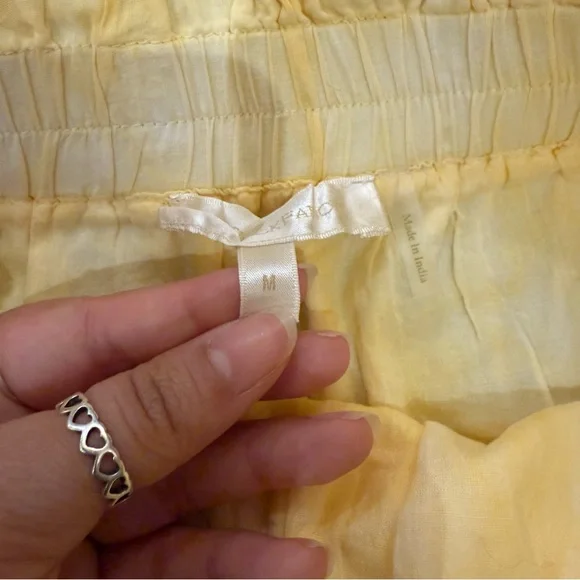 Loveshackfancy Bright Yellow Lemon Drop Hand Dye Ruffle Mini Skirt size Medium - Picture 2 of 9